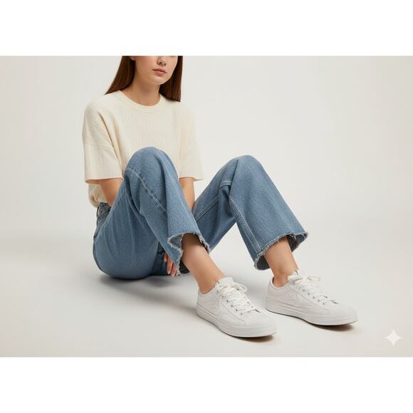 Converse Star Player 76 Low Top White Textured Sneakers - Men’s 7 / Women’s 8.5 - Picture 2 of 11